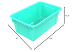 Storex Small Cubby Bins, Pack of 5, 12.2 x 7.8 x 5.1 Inches, Teal (62420U05C) - color: Teal, style: Bin Only