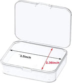 MFDSJ 24 Pcs Mini Plastic Storage Containers Box with Lid, 3.5x2.4 Inches Clear Rectangle Box for Collecting Small Items, Beads, Game Pieces, Business Cards, Crafts Accessories