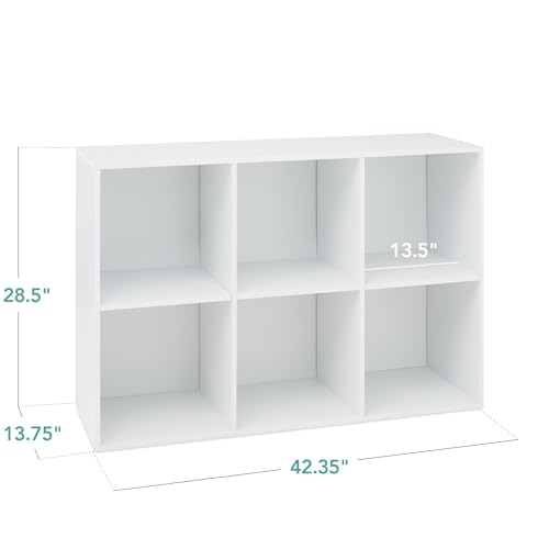 Best Choice Products 6-Cube Storage Organizer, 13.5in Shelf Opening, Bookcase, Display Shelf, Customizable w/ 3 Removable Back Panels – White - color: White, size: 6-Cube, 13.5in Shelf Opening