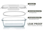 [5-Packs, 36 Oz.] Glass Meal Prep Containers with Locking Lids Glass Food Containers,Airtight Lunch Container,Microwave, Oven, Freezer and Dishwasher (4.5 Cup, White) - color: White