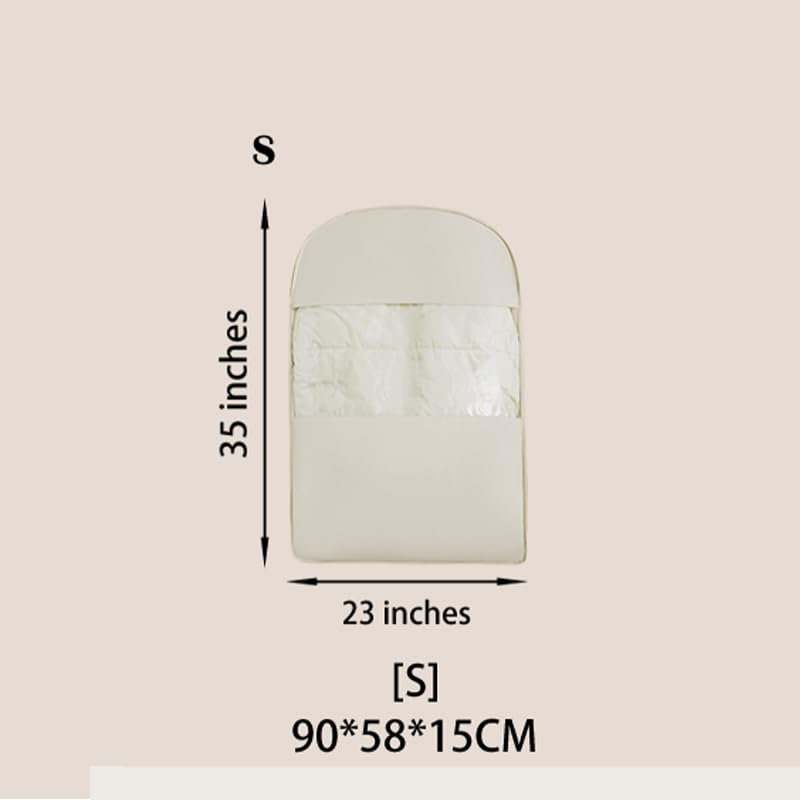 Space Saving Hanging Garment Bag with Self Compression Zipper - Organizer for Closet(Beige,S) - color: Beige, size: S