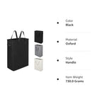 ZERO JET LAG Slim Laundry Hamper With Handles Collapsible Laundry Basket Thin Dirty Clothes Basket Narrow Laundry Bag Foldable Dirty Clothes Hamper 45L (24 inches,Black) - color: Black- With Handles