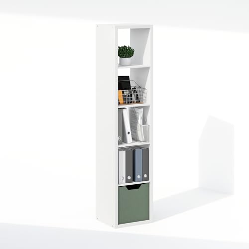 Furinno Cubic Closet Organizers and Storage, 5-Cube Closet Organizer, Open Shelf Closet Storage, Extra Thick Frame for Wardrobe, Bedroom, Living Room, White - color: White, size: 5-Cube
