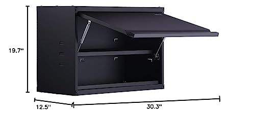VEVOR Metal Storage Cabinet, 120lbs Load Capacity per Shelf, 20'' Tall Wall-Mounted Powder-Coating Steel Garage Cabinet with Adjustable Shelf, Press to Close & Open Door Perfect for Office Garage Tool - style: Flip up 20"