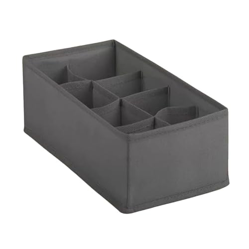 8 Grid Foldable Clothes Organizer Box,Wardrobe Storage Bin with PP Board Support,for Underwear, Socks, and T-Shirts,Grey - color: Grey, size: 8 Grid