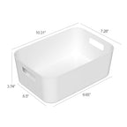 12 Packs Pantry Organizer Bins, Plastic Cupboard Organization Box, White