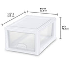 Sterilite 18-Pack 6 Quart Stacking Drawer, Clear Storage Closet Organizer, White Frame - Stackable Modular Plastic Drawers for Clothes, Accessories, Craft Supplies, Shoes or Linens - size: 6 Quart, style: 18 Pack