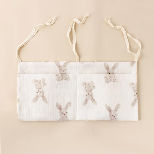Baby Bedside Hanging Bags Storage Organizer Milk Bottle Toy Crib Baby Nappy-Bag Bed-Bunk Organizing Bag - color: Rabbit