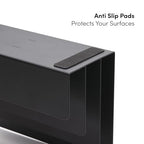 xympo Desktop Mail Organizer – 3-Slot Black Metal Letter Holder and Bill Sorter for Office and Home