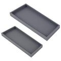 2-Piece Silicone Tray Set, Large & Small Countertop Organizers for Kitchen Sink Soap Dispensers, Bathroom Vanity & Entryway Key Valet (Grey)