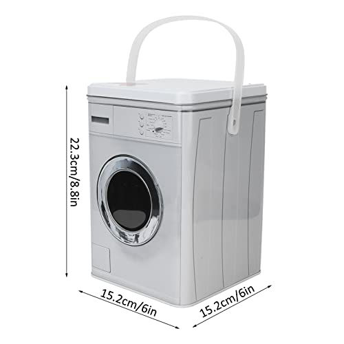 Large Capacity Metal Laundry Detergent Container, Farmhouse Style Storage Box with Handle for Laundry Room Decor