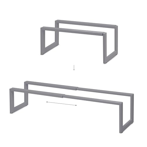 QUALIAZERO 2-Tier Expandable Shoe Rack – Durable Organizer Shelf for Entryways, Bedrooms, Bathrooms, and Laundry Rooms (STORMY MIST, 2 PACK) - color: STORMY MIST, size: 2 PACK