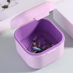 SUTOKAKA 1Pc Plastic Nail Tool Sterilizer Box Nail Drill Bits Cleaning Box Polishing Tools Soaking Tray Manicure Pedicure Storage Container Case - Purple (Purple, 3.15“x3.15“x2.75“) - color: Purple