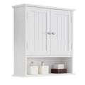 Bathroom Wall Cabinet, Bathroom Cabinet Wall Mount with 2 Doors and Open Shelf, Over The Toilet Wall Storage Cabinet, Bathroom Medicine Cabinet - color: Bathroom Cabinet White