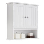 Bathroom Wall Cabinet, Bathroom Cabinet Wall Mount with 2 Doors and Open Shelf, Over The Toilet Wall Storage Cabinet, Bathroom Medicine Cabinet - color: Bathroom Cabinet White