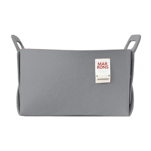 Collapsible Felt GRAY Storage Bin Large 14.6"x9.4"x9.4" – Foldable Basket with Handles for Closet, Laundry Room Organization, Storage, Decorative Storage Bins for Shelves, Nursery Storage - color: GRAY, size: LARGE