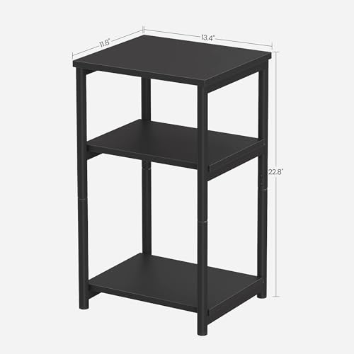 VASAGLE Side Table, Small End Table, Tall Nightstand for Living Room, Bedroom, Office, Bathroom, Classic Black ULET273B16 - color: Classic Black