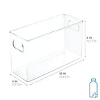 iDesign BPA-Free Plastic Pantry and Kitchen Storage, Freezer and Fridge Organizer Bin with Easy Grip Handles – 10” x 4” x 6”, Clear - style: Pack of 1