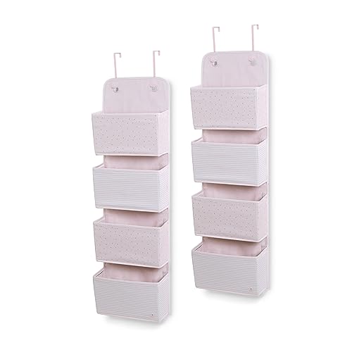 Delta Children GAP babyGap 2-Pack Over the Door Storage Organizer with 4 Pockets, Pink - color: Pink