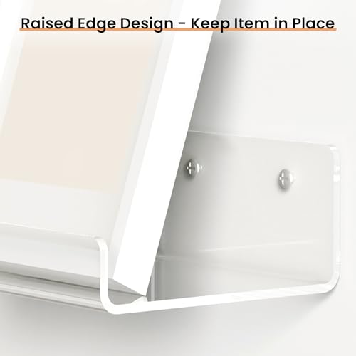 upsimples 6 Pack 6x4 Inches Acrylic Small Shelves, Floating Shelves for Wall, Display Shelf Organizer for Plants, Speaker, Radio, Toys, Clear - size: 6x4"