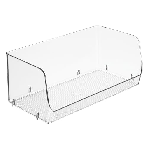 iDesign Stackable Open-Front Storage Bins for Kitchen and Pantry Organization - Set of 6 - Clear - style: Pack of 6