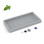 EG-SIPRO High-Grade Thickened Silicone Rectangle Bathroom Vanity Tray - Shatterproof Durable Soap Dispenser Tray for Countertop - color: Gray, size: Small-7.8*3.9 in