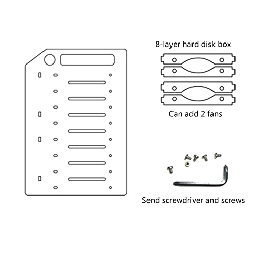 Hard Drive Bay Holder 3.5'' Multi-Layers Hard Disk Bracket HDD Mounting Bracket Kit, Transparent Mechanical Hard Disk Box Storage Organizer Case Rack with Cooling Fan Space (8 Layers) - style: 8 Layers