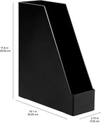 Amazon Basics Plastic Desk Organizer Magazine Rack and File Holder, Black, 2-Pack - size: 2 pack