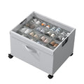 HOUSE AGAIN Shoe Organizer for Closet, Foldable Shoe Storage Organizer Box with Wheels and Adjustable Dividers, Sturdy Metal Frame Fits up to 16-32 Pairs, Large Shoes Storage with Clear Cover - size: 1 Pack