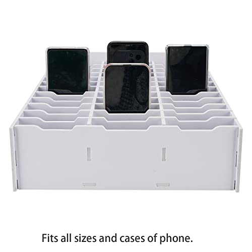 SANFURNEY 36 Slots Cell Phone Storage Box for Classroom Calculator Holder Class Cell Phone Organizer White - color: style-A-36-white