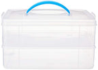 Snapware Snap 'N Stack Portable Storage Bin for Tools and Craft Storage, 14.1 x 10.5-Inch Clear BPA-Free Container, Tool Box with Stackable Trays, Microwave, Freezer and Dishwasher Safe - size: 14.1 x 10.5-Inch