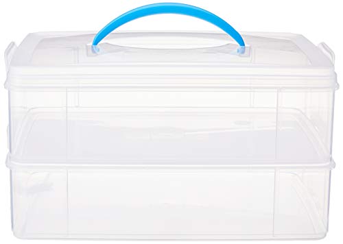 Snapware Snap 'N Stack Portable Storage Bin for Tools and Craft Storage, 14.1 x 10.5-Inch Clear BPA-Free Container, Tool Box with Stackable Trays, Microwave, Freezer and Dishwasher Safe (Pack of 4) - size: 14.1 x 10.5-Inch (Pack of 4)