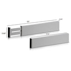 6-Pack Drawer Dividers - 2.6 Inches High, Adjustable 16 to 22 Inches Bamboo Drawer Organizer, Large Expandable Separator for Clothes, Dresser, Bedroom, Bathroom, Baby, Office, Kitchen Utensils, Gray - color: Gray