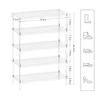 Aquiver 5-Tier Acrylic Shoe Rack - Clear Shoe Rack Organizer - Modern Shoe Storage Shelf, Holds 15-18 Pairs of Shoes for Entryway, Closet - 25.6'' L x 11.8'' W x 36.4'' H, Easy Assembly & Clean - size: 25.6''L x 11.8''D x 36.4''H