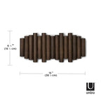 Umbra Picket Rail Hook Coat Rack, Aged Walnut (Pack of 3) - color: Walnut, size: 5-Hook (Pack of 3)