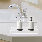 Bigfety Acrylic BathroomTray for Counter, Handmade Clear Trays Sturdy Organizer for Cup, Sponge, Soap, Plant (Large, Clear) - size: 11.2" x 5.9" x 0.9"