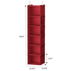YOUDENOVA Hanging Closet Organizer and Storage, 6-Shelf Closet Hanging Storage Shelves, Dark Red - color: Dark Red