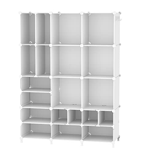 AWTATOS Cube Storage Organizer Closet Storage 12 Cube Shelves, Large and Small Cubes, DIY Portable Closet Clothes Storage Shelfs for Home, Bedroom, White - color: White