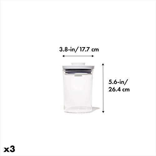 OXO Good Grips Round 3-Piece Mini Round POP Canister Set - size: 3 pack - 0.6 qt, style: Plastic Bath Set