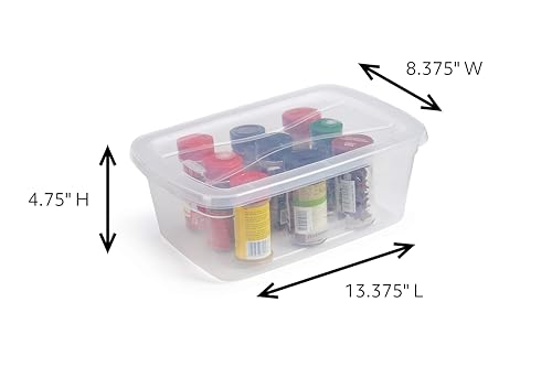 Rubbermaid Cleverstore 6 Qt Clear Storage Bins with Lids, 12-Pack, Stackable, BPA-Free, Made in USA - size: 6 Qt - 12 Pack
