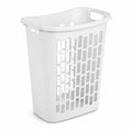 SKYREN Rectangular Plastic Laundry Hamper for Narrow Spaces, Open Top Clothes Basket, Slim Design Laundry Organizer for Bedroom, Bathroom or Closet, White