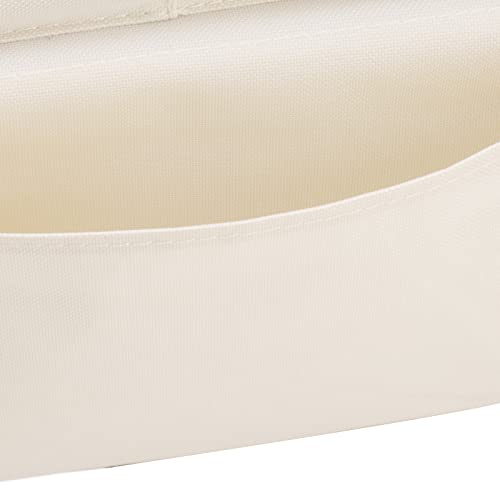 Sofa Armrest Organizer, Couch Side Pockets Chair Armrests Folding Arm Tray Hanging Bed Bag Bedside Storage Holder for Recliner Mattresses Remotes Phone Glasses Magazines with Slots(Creamy white) - color: Creamy white