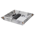Valet Tray Desktop Storage Organizer – Premium PU Leather Catchall Bedside Vanity Tray Nightstand Caddy Holder for Remote Controller, Keys, Phone, Wallet, Coin, Jewelry,Marble White - color: Marble White