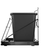 Pull Out Trash Can Under Cabinet Adjustable Trash Can Holder for 7 to 11 Gallon Bin Bottom Mount Slide Out Trash Rack for Narrow Cabinets(Black, No Bin Included) - color: Black