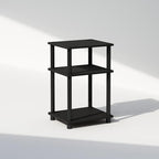 Furinno Just 3-Tier Turn-N-Tube Open Storage Nightstand, 1-Pack, Plastic Poles, Americano/Black - color: Americano/Black, size: 1-Pack, style: 1-Pack