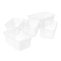 Storex Small Cubby Bin, 12.2 x 7.8 x 5.1 Inches, Translucent, 5-Pack (62461U05C) - color: Translucent, style: Bin Only