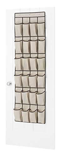 Whitmor 24 Pocket Over The Door Shoe Bag, Espresso Trim - size: 24 Pocket Espresso Trim