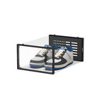 SEE SPRING Shoe Storage Boxes, White Plastic Stackable Shoe Organizer for Closet, Shoe Rack & Holder Sneaker Container, 12 Pack Black