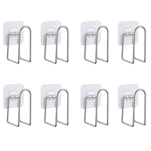 4 Pairs of Pot Lid Organizer, Stainless Steel Wall Mounted Lid Holder,Adjustable Cabinet Door Self Adhesive Pan Lid Organizer Pot Hangers for Kitchen Wall Mount (Silver-1) - color: Silver-1