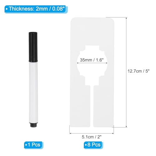 PATIKIL Clothes Dividers for Hanging Clothes, 8 Pack Rectangle Clothing Rack Dividers Blank Labels Sorting Separator with Marker Pen for Closet, White - color: White